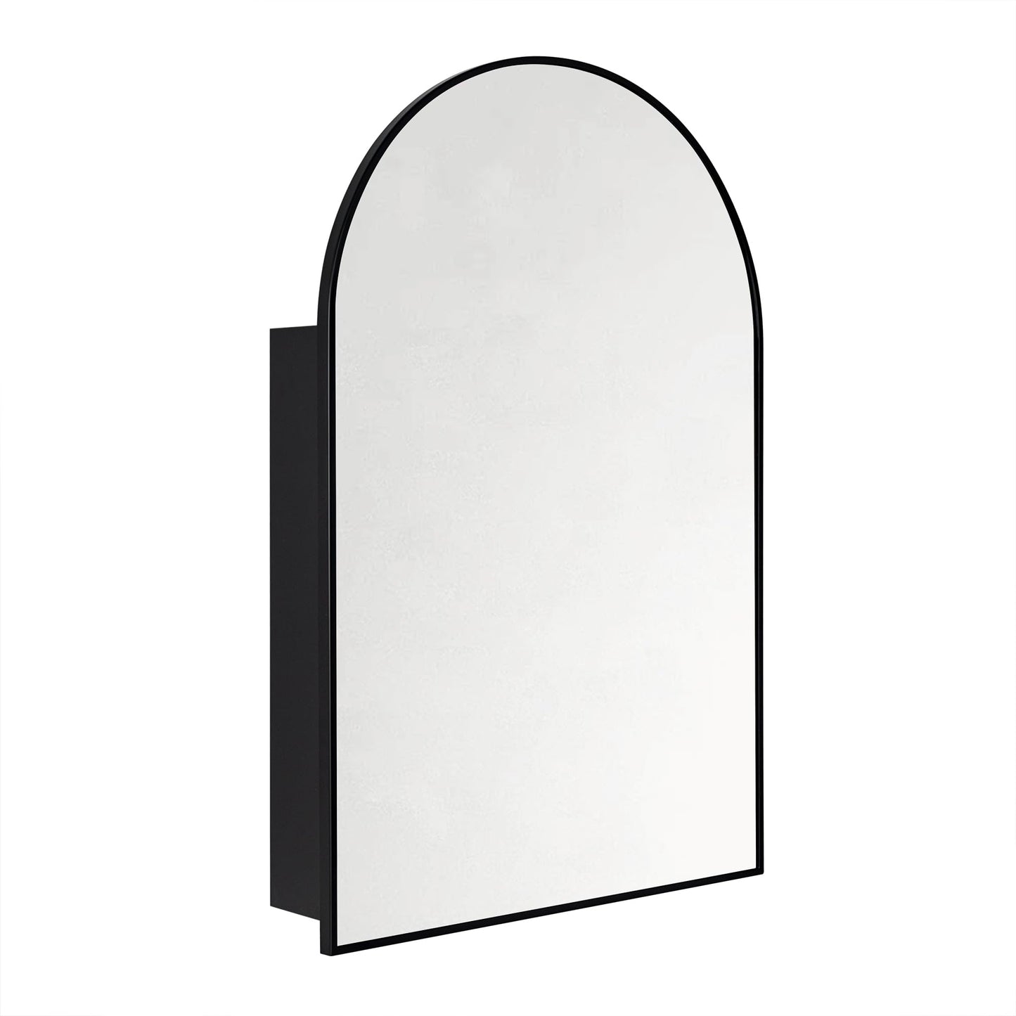 TEHOME 24 x 36'' Black Arch Bathroom Medicine Cabinet with Mirror Recessed and Surface Mounted Medicine Cabinet Mirror