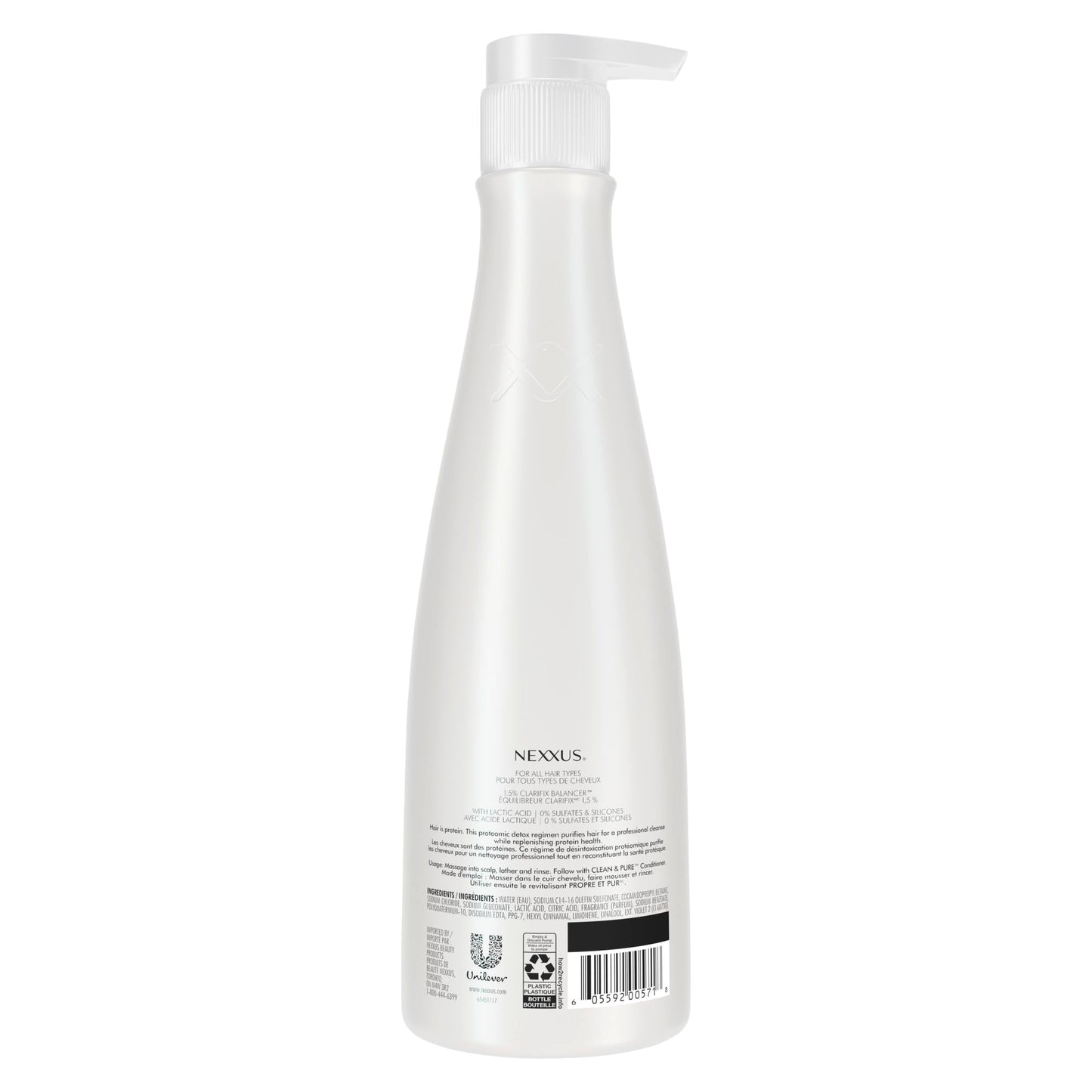 Nexxus CLEAN & PURE Shampoo Detox for Professional-Level Silicon, Sulfate & Paraben Free Hair Care Powered by Clarifix Balancer Technology with Lactic Acid 13.5 oz