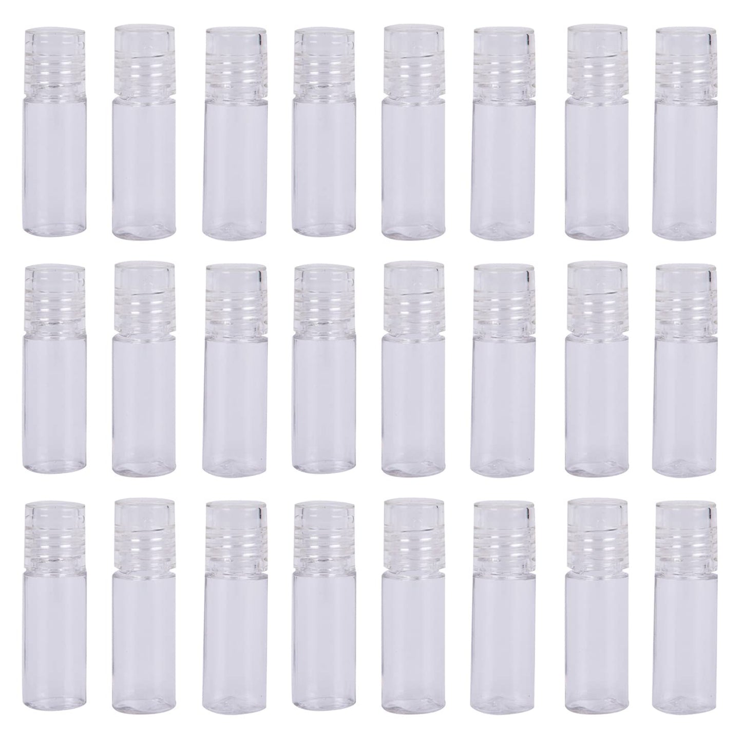 24Pcs Mini Clear 3ml Loose Powder Container - Plastic Empty Bottle With Sifter, Refillable Jars With Lids for Eye Shadow, Cosmetic Sample