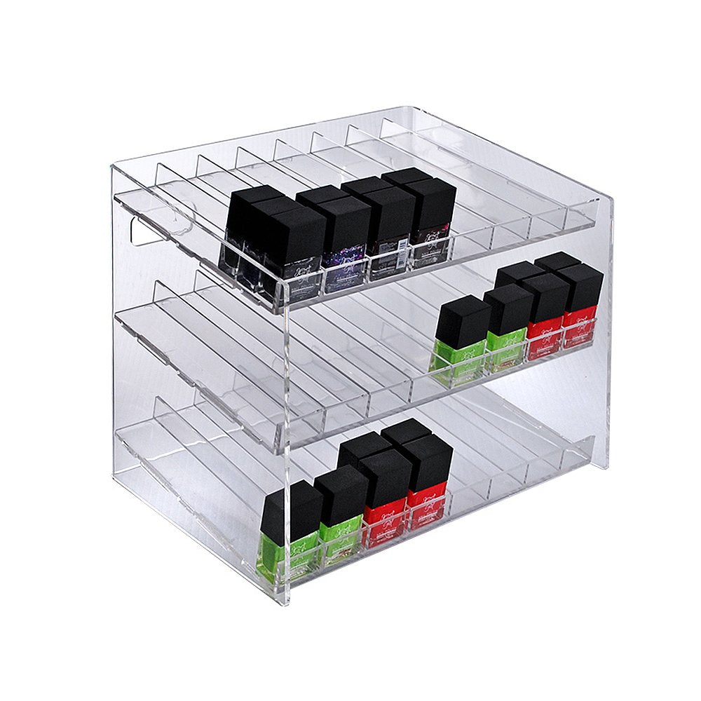 Azar Displays 222683 12" W x 10.5" H x 8" D 3-Tier Cosmetic Display for Counter, Pegboard and Slatwall