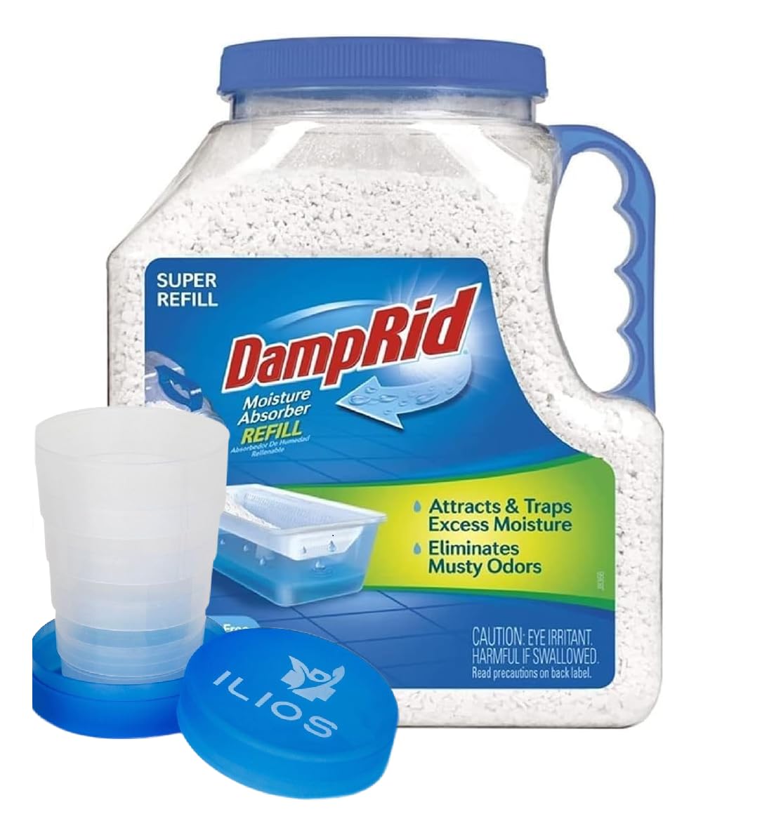 DampRid Moisture Absorber Refill Container 7.5 lb – Fragrance Free Odor and Moisture Absorber for Basements, Closets & Storage Spaces – High-Capacity Humidity Control, 1 Pack – Ilios Packaging