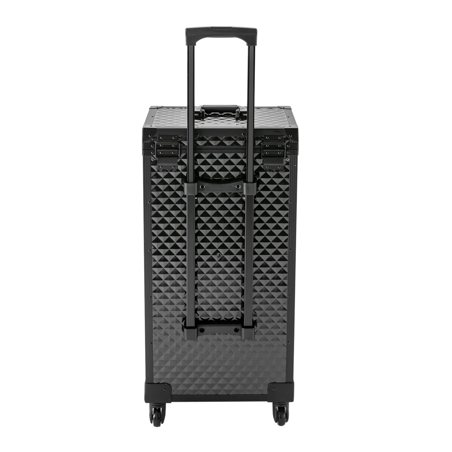 Kebayuneth Rolling Lockable Makeup Train Case, Hairdressing Travel Case with Wheels, Large Storage Cosmetic Trolley Makeup Rolling Train Case with Hairdryer Holder for Families, Barber Stores