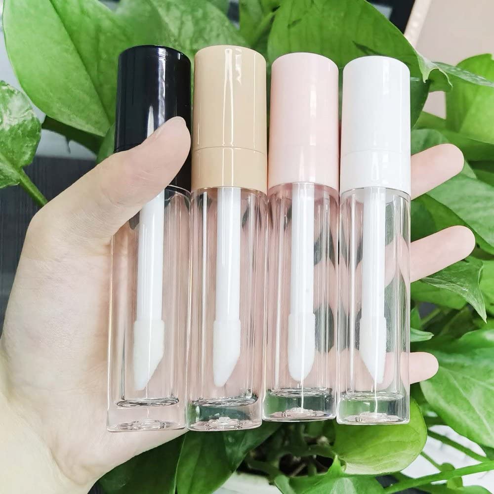 COSIDEA 30pcs Pink Empty 8ml 0.27oz PETG Lip Gloss Tubes with Big Doe Foot Wand,Lipgloss Containers,Concealer Tube Packing Container Bulk Wholesale