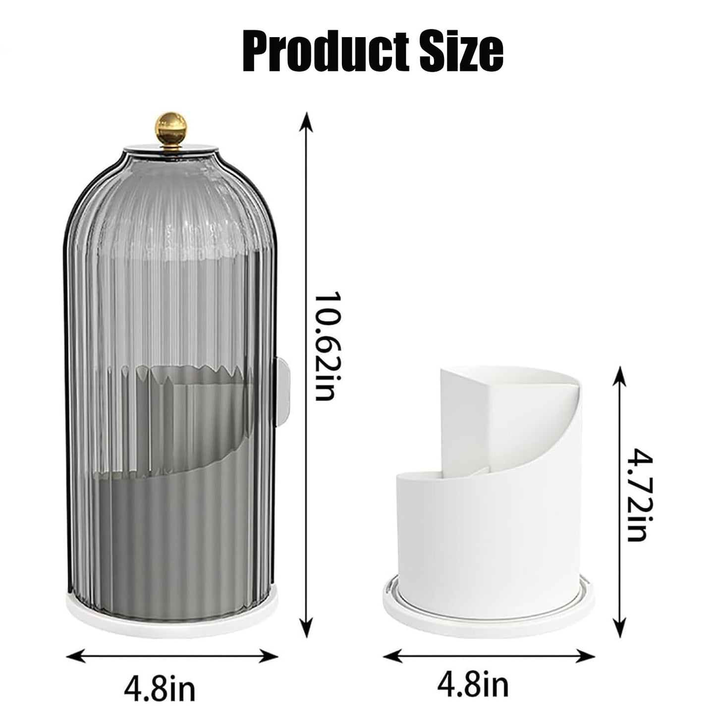 Concealed Toothbrush Holder, Rotating Bathroom Organizer Countertop, Toothbrush Holders with Cover, Bathroom Counter Organizer with Covered Makeup Brush Holder (1pcs Green)