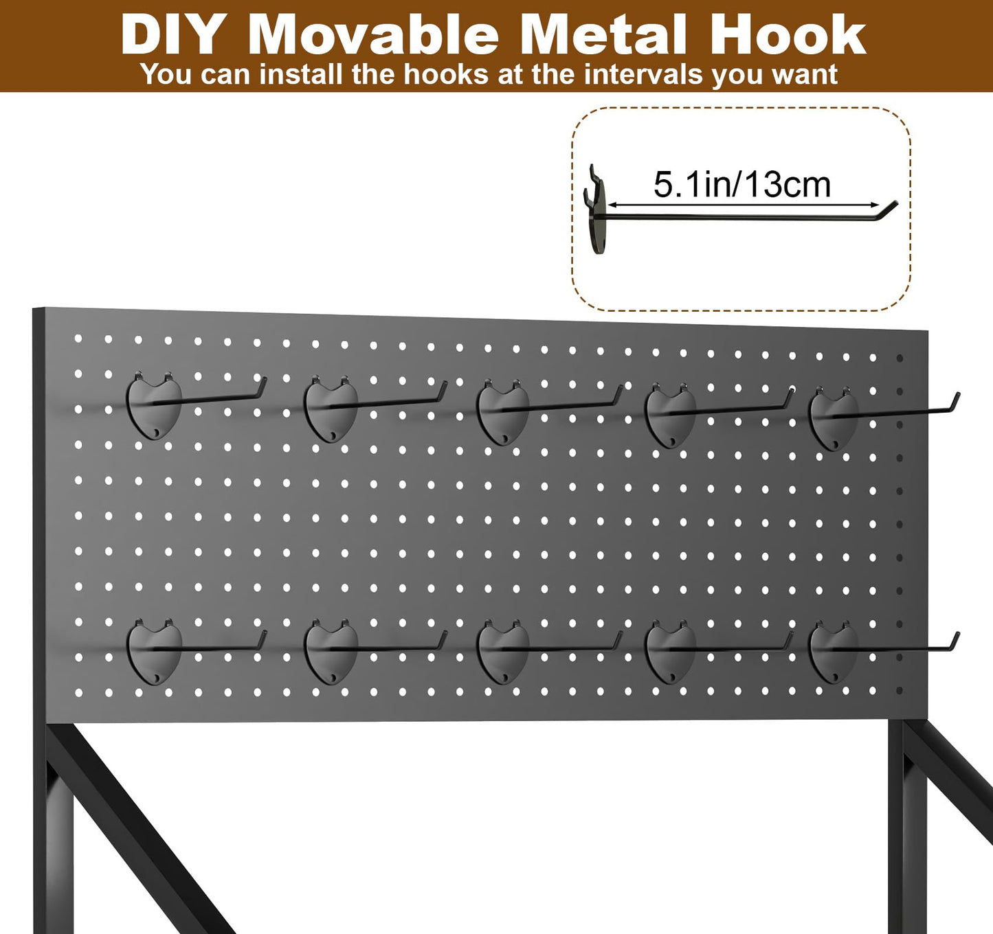 Nisorpa 4 Tier Supermarket Retail Display Racks, Free-Standing Metal Snack Candy Display Racks Shelf with Wheels Chips Rack Display Stand for Home Convenience Stores Kitchen, 19.6x56.2x10.6 Inches