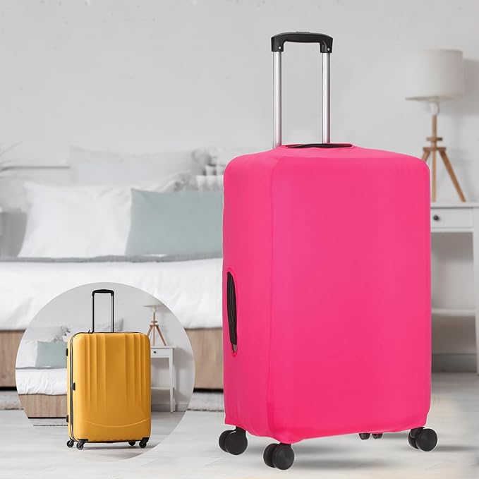 uxcell Travel Luggage Cover, Washable Suitcase Covers for Luggage Anti-scratch Suitcase Protector Elastic Baggage Protective, Fits 26-28 Inch Suit Case, Pink