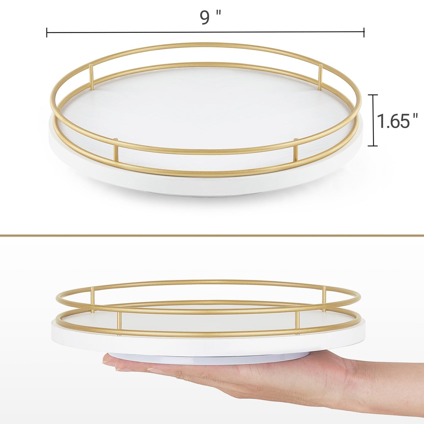 Mkono Makeup Perfume Organizer Tray, 360 Degree Rotating Lazy Susan Skincare Lotion Organizer Spinning Cosmetics Storage Display for Desk Countertop Bathroom Dresser Vanity Bedroom