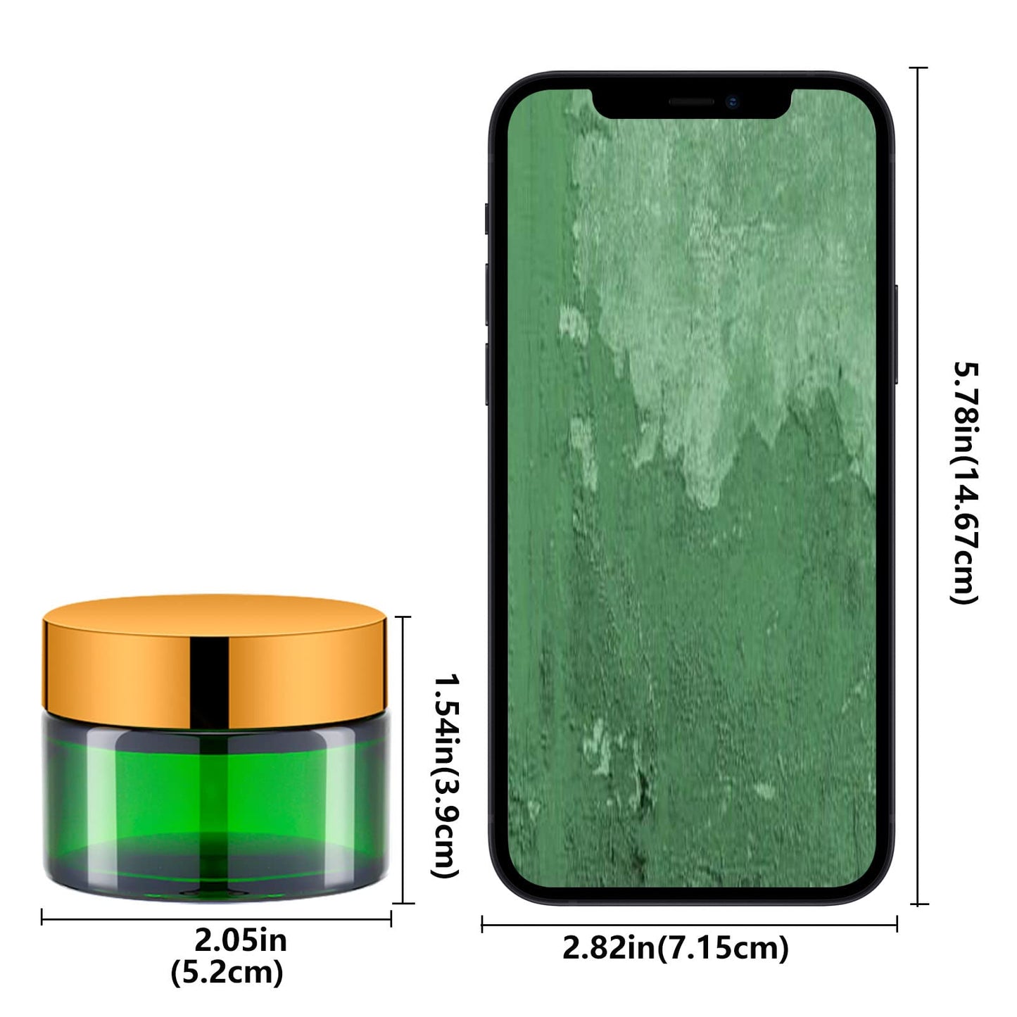 IRON BILL 1 Oz Green Round Glass Jars with Inner Liners and Gold Lids(24PCS) Empty Cream Containers Refillable Cosmetic Vials for Cosmetics, Lotions, Ointment, Body Scrubs & Balms