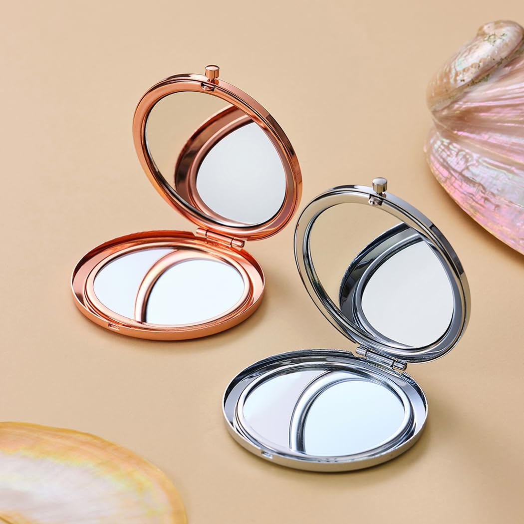 Antique Alive Mother of Pearl Watermelon Design Vanity Makeup Double Compact Cosmetic Makeup Purse Mirror