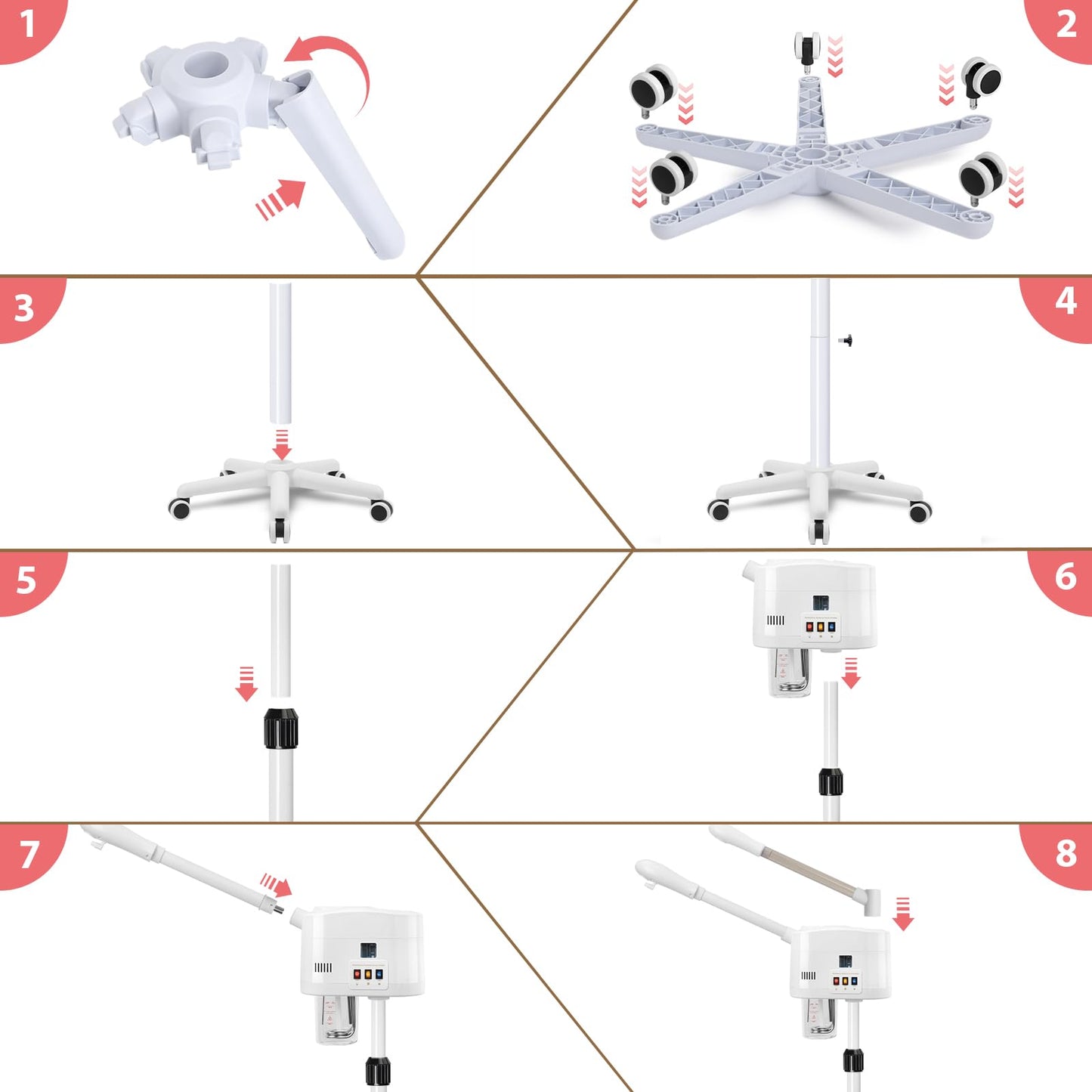 Salon Señor 2 in 1 Hot and Cold Facial Steamer,Professional Face Steamer on Wheels for Beauty Salon, Spa or Home Use
