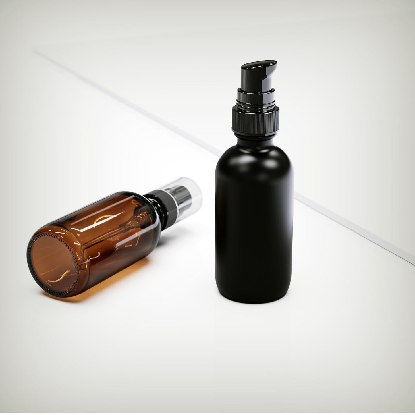 12Pack 60ml Matte Black Glass Pump Bottle with Black Top,2oz Small Dispenser, Travel Size Refillable Botttles for Lotions,Sercums,Essential Oils