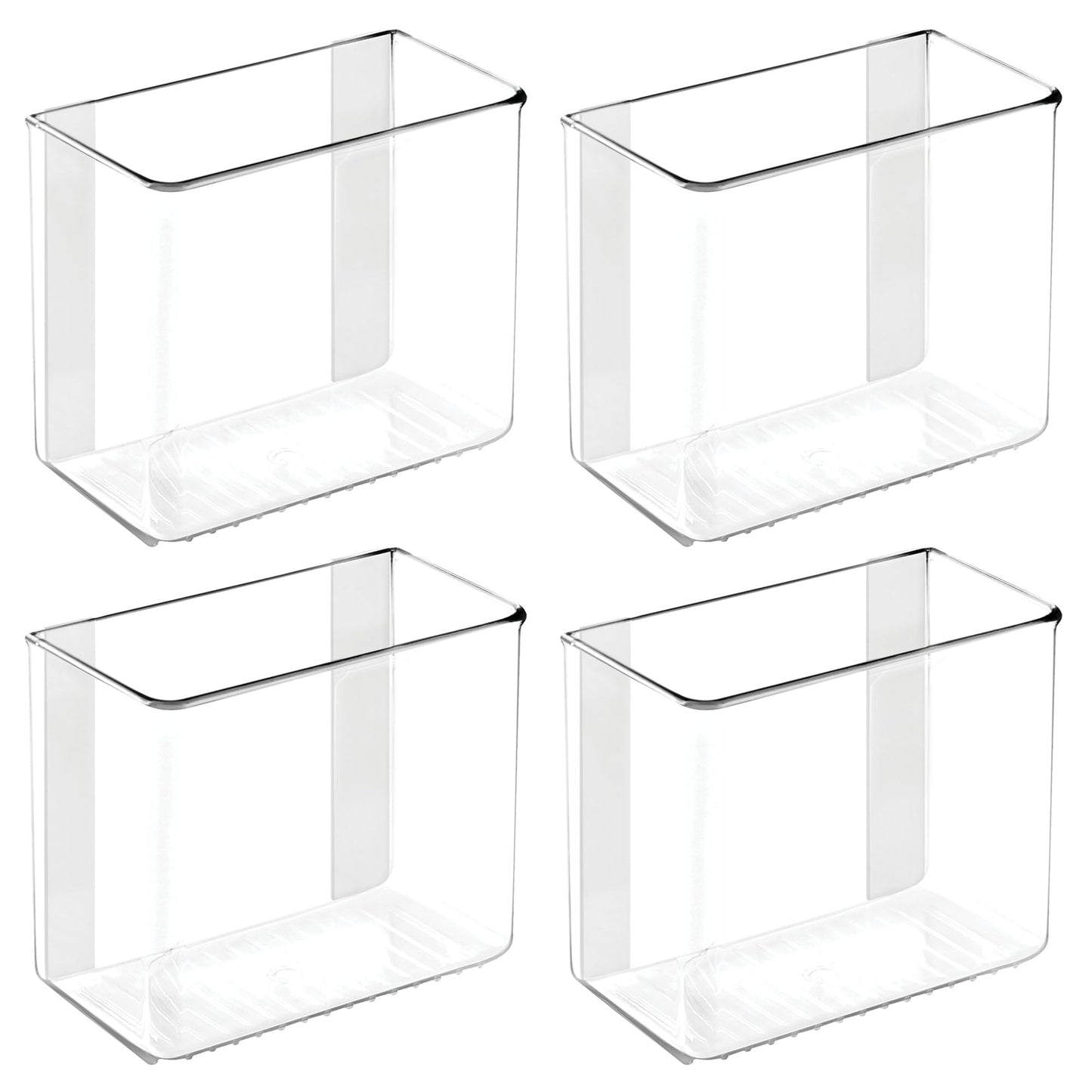 iDesign Adhesive Organizer Bin, Set of 4, Clear
