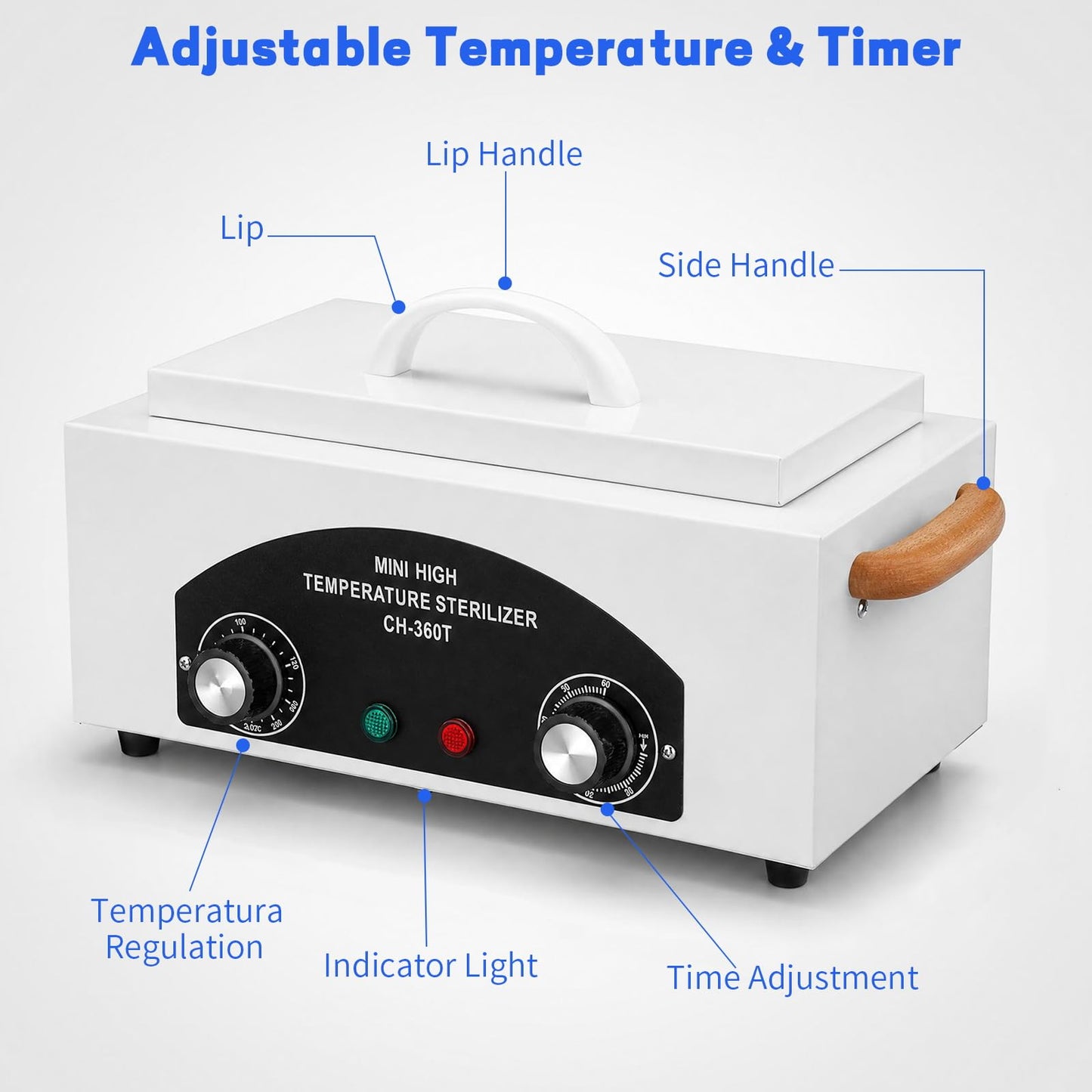 High Temperature Sterilizer Autoclave Machine, 110V 300W 1.5L Metal Tool Cleaner Machine, esterilizador de manicura, Nail Tool Sterilizer with Timer for Sundry Beauty Hair Nail Metal Tools