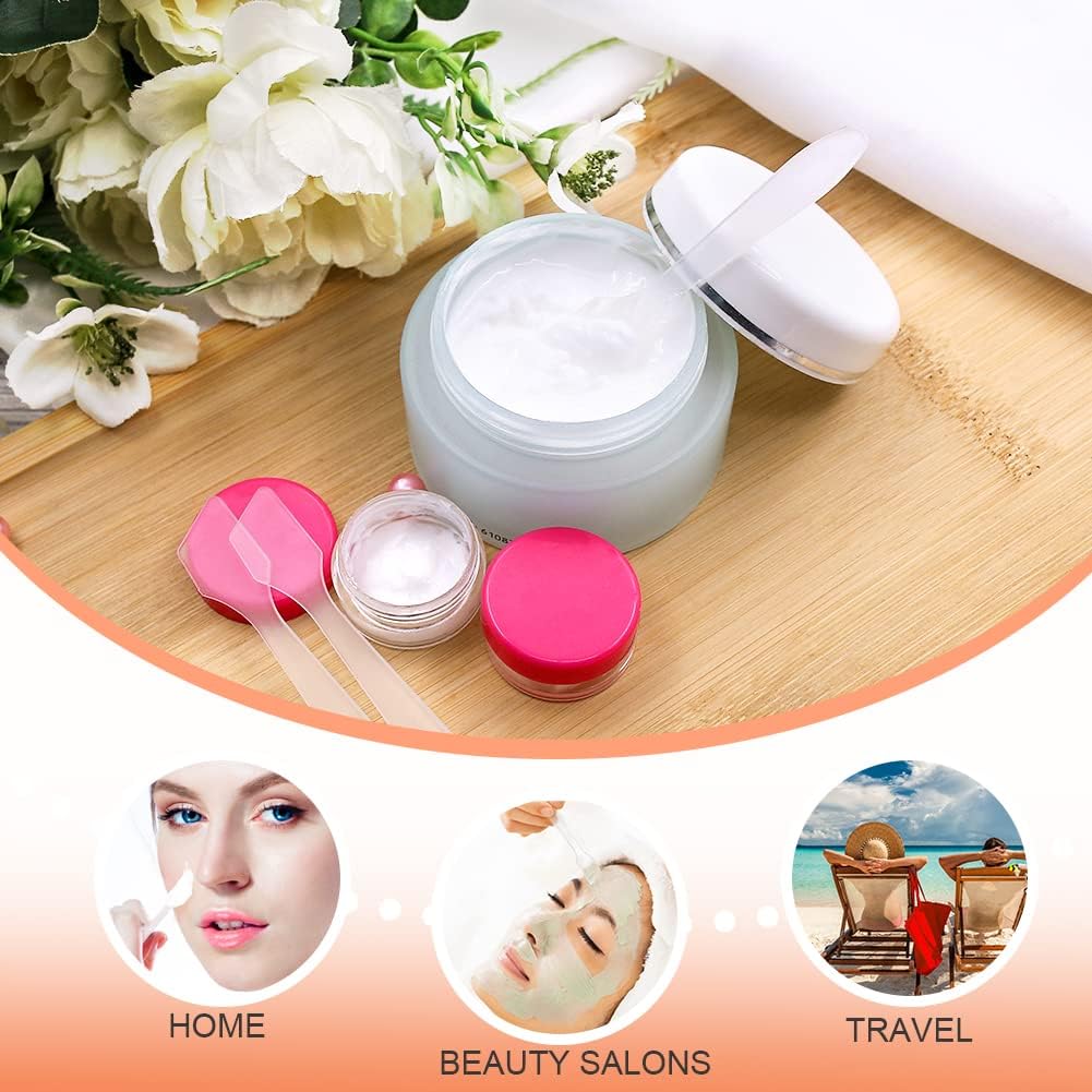 SumDirect Mini Spatula 500 PCS Face Spatula Cosmetic Spatula Frosted Clear Disposable Plastic Makeup Spatulas Mini