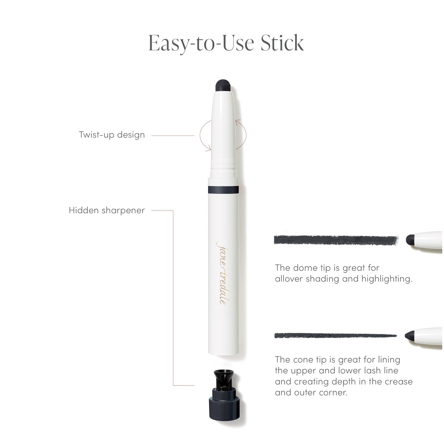 jane iredale ColorLuxe Eye Shadow Stick, Multi-Use Cream to Powder Formula with Sharpener, Highly Pigmented, Buildable, Long-Wear, Vegan, Cruelty-Free, Riviera