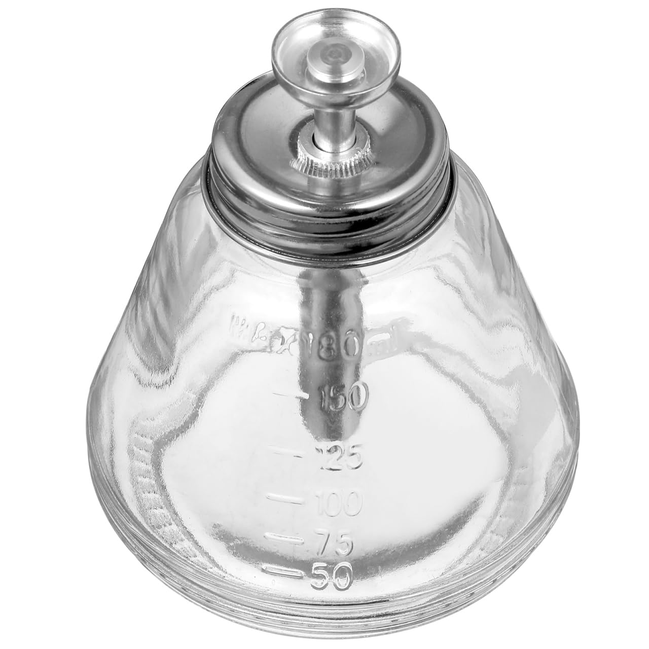 ibasenice Glass Push Down Pump Dispenser Bottle 6 Oz / 180 ml Diamond Shape Leakproof Press Bottle for Alcohol, Makeup, Lotion, Other Liquids Clear Refillable Empty Container with Cap