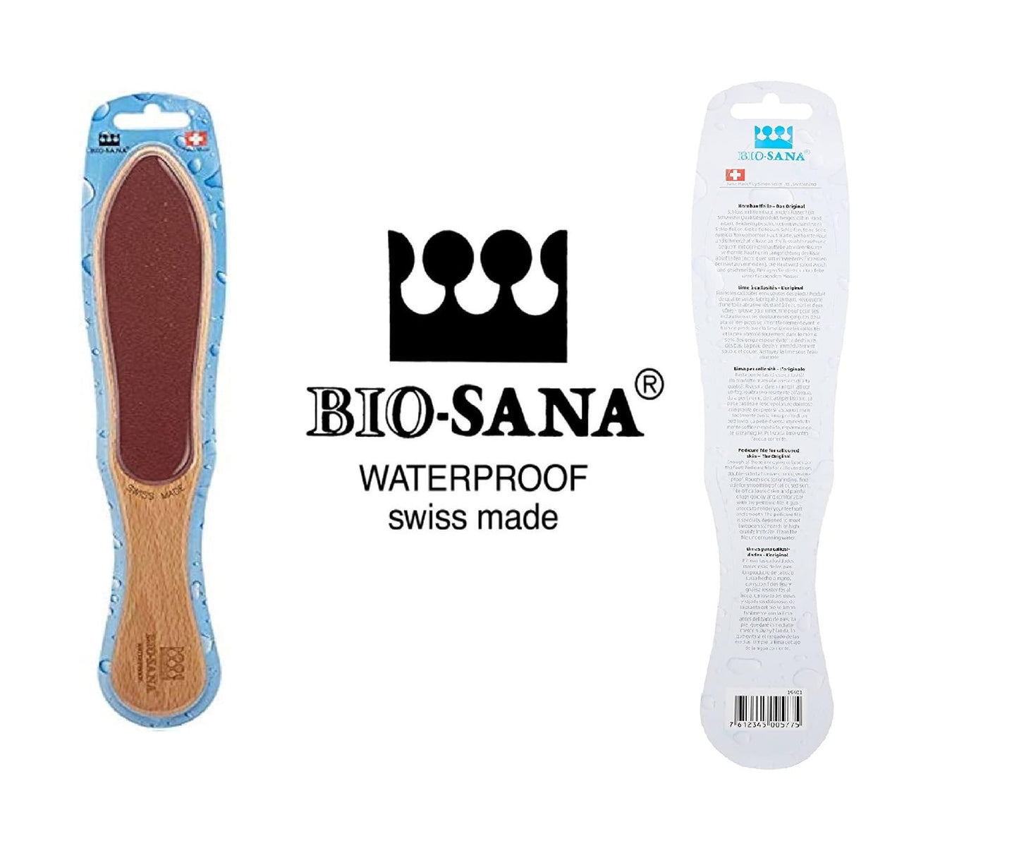 BioSana Pedicure File, Foot File, Swiss Made, Rough & Fine Sides, Waterproof