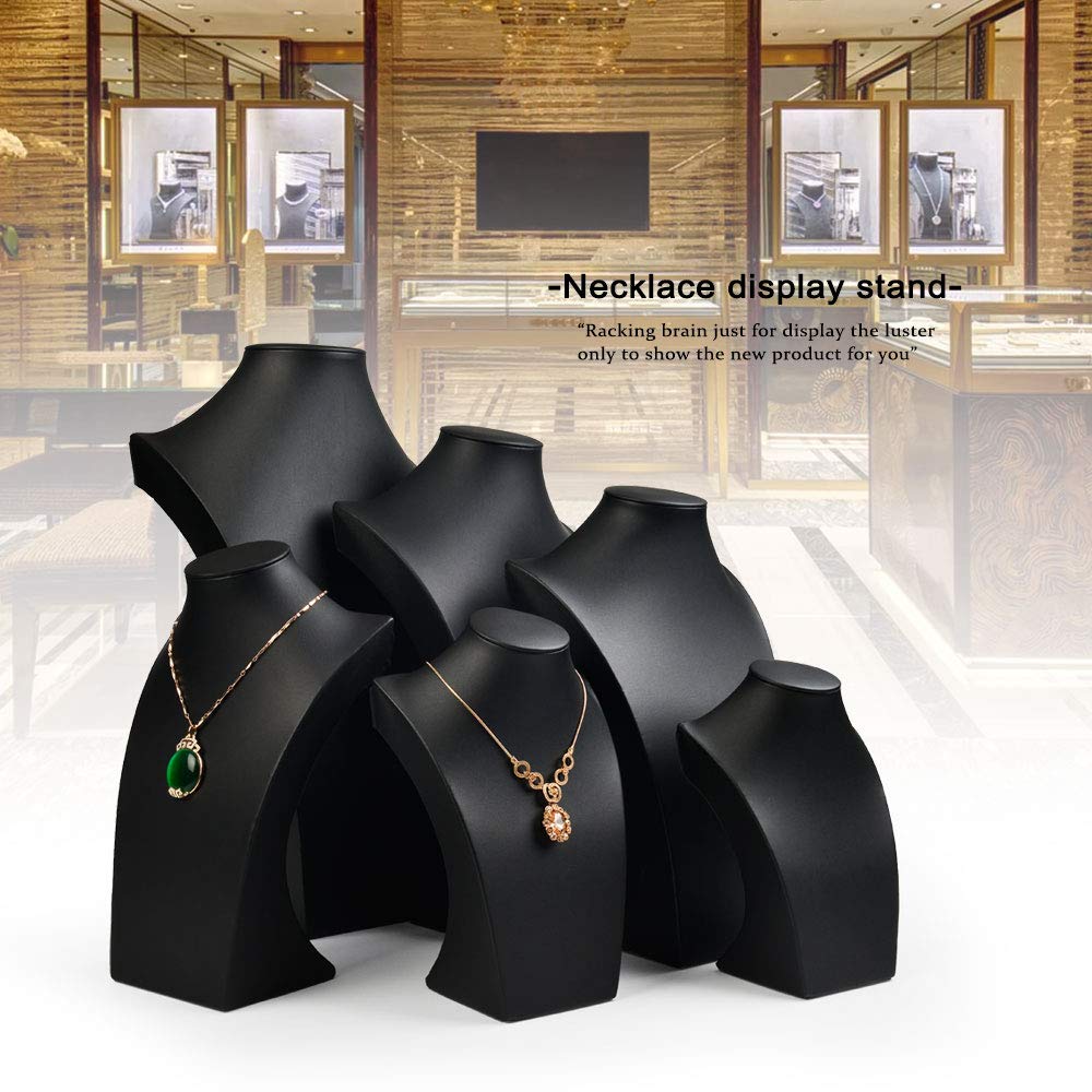 Oirlv Leather Necklace Display Stand Black Jewelry Mannequin H 13.2"