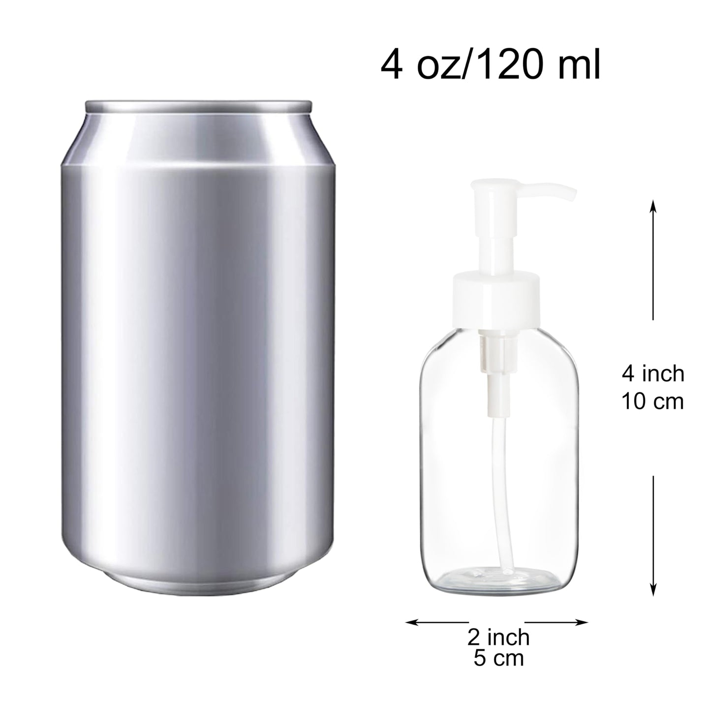 Youngever 12 Pack 4 Ounce Plastic Pump Bottles, Refillable Plastic Pump Bottles for Dispensing Lotions, Liquid Soap (Clear Bottle with White Pump)