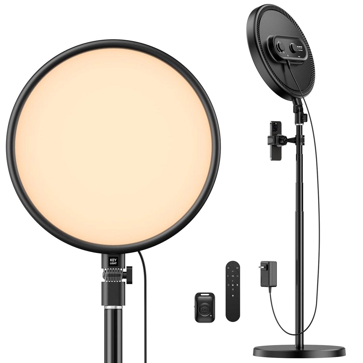 Weilisi Large Ring Light with 79" Stand, 6500K Professional Full-Screen Big Ring Light with Stand and Phone Holder, Selfie Light with Remote for Studio Video Photography, TikTok, YouTube, Live Stream