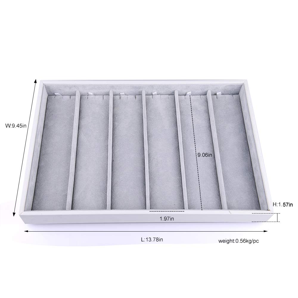 Oirlv Velvet Stackable Jewelry Tray Necklace Pendant Organizer Display Showcase Jewelry Storage trays