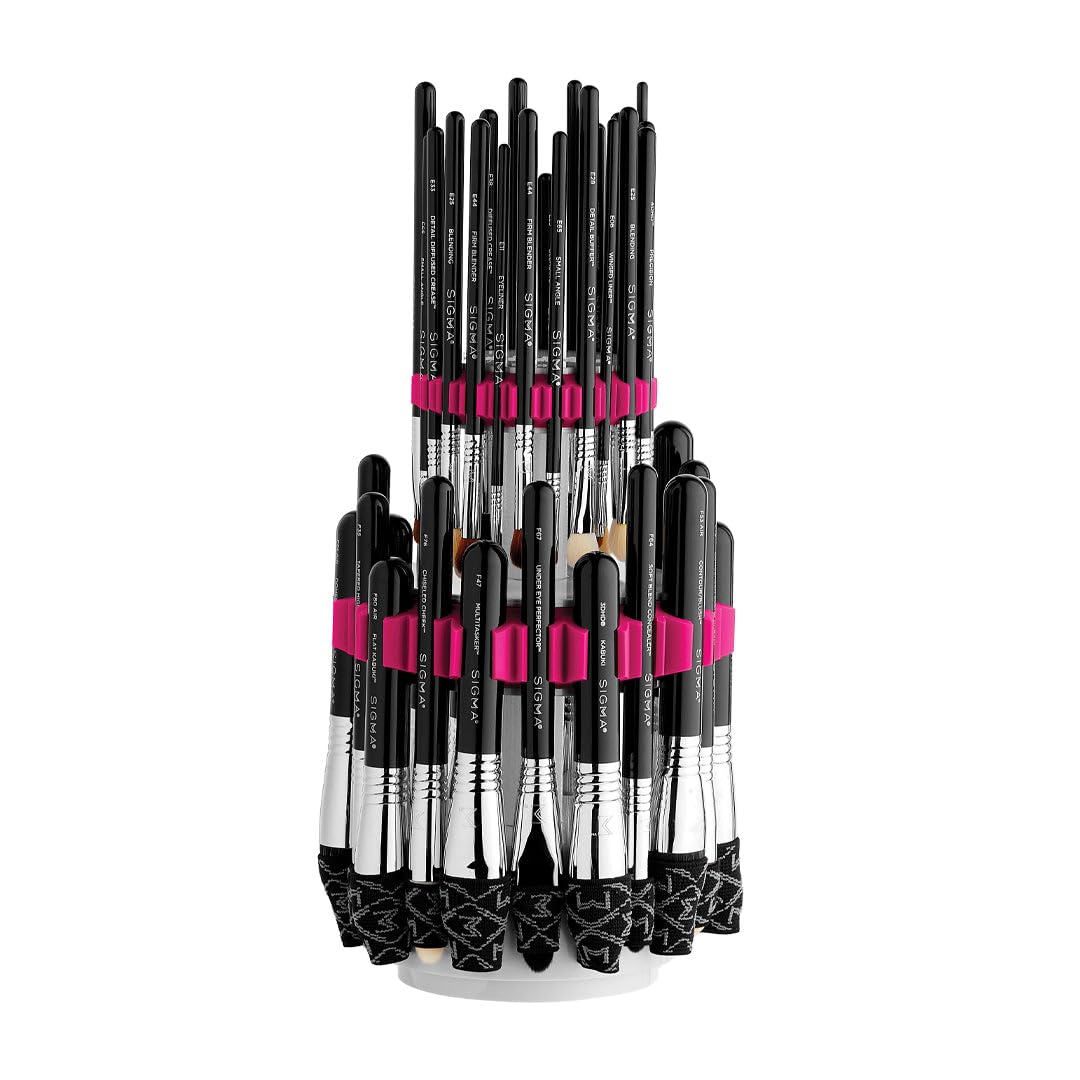 Sigma Beauty Dry’n Shape Tower – Makeup Brush Drying Rack for Storing and Cleaning Face & Eye Makeup Brushes, Helps Dry and Restore Brush Head Shape (1 Unit, Holds Up to 44 Brushes)