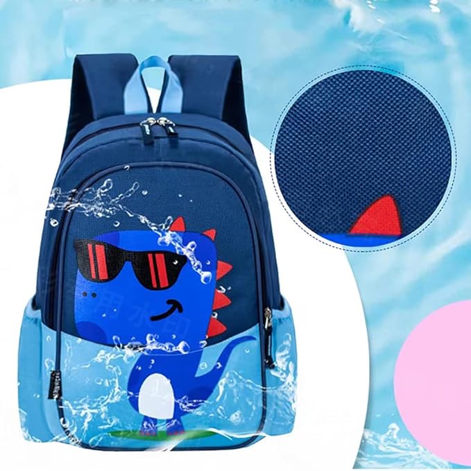 11 Inch Kids Small Toddler Preschool Travel Backpack Cool Cute Cartoon Daypack (Dinosaur Blue)