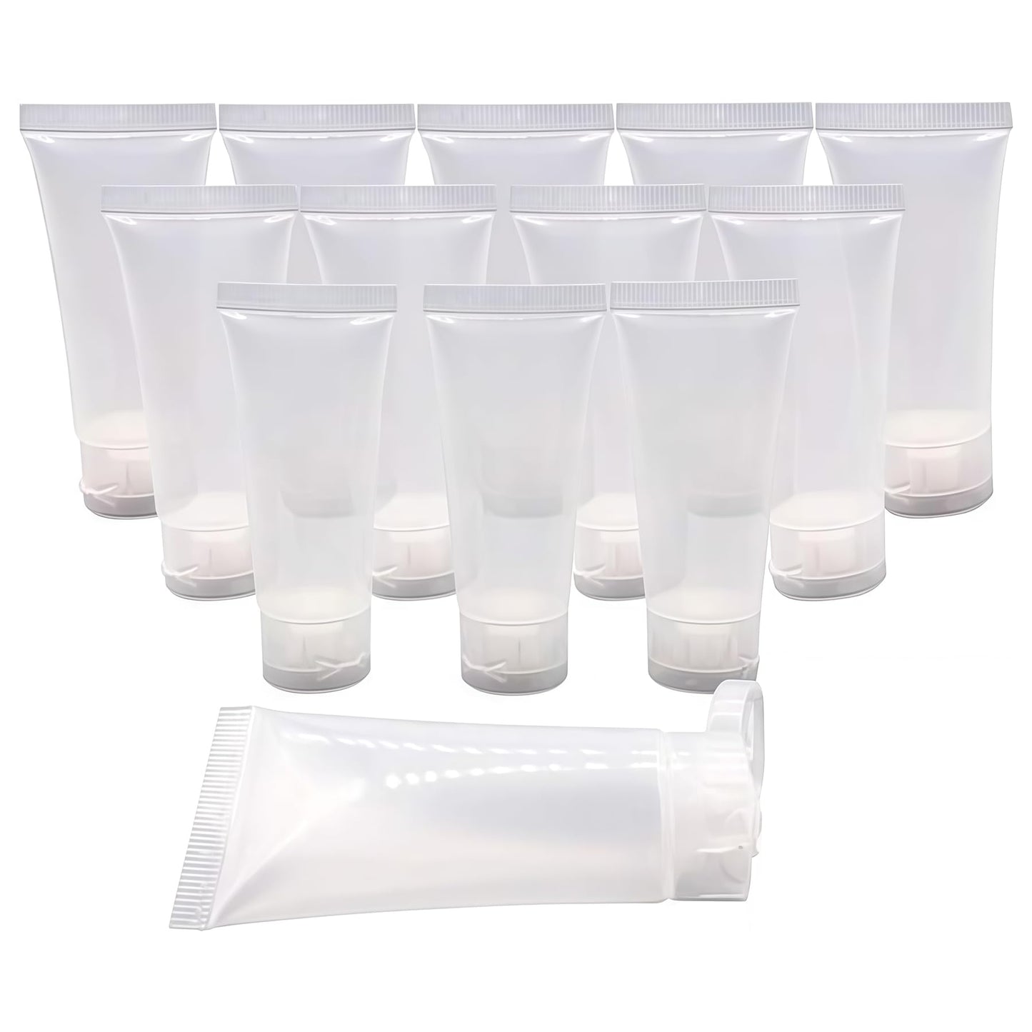 24PCS 30ml/1.7oz Empty Refillable Clear Plastic Squeeze Soft Tubes with Flip Cover Lotion Bottle Travel Sample Packing Cosmetic Makeup Container Storage Vials Jars for Facial Cleaner Toiletries