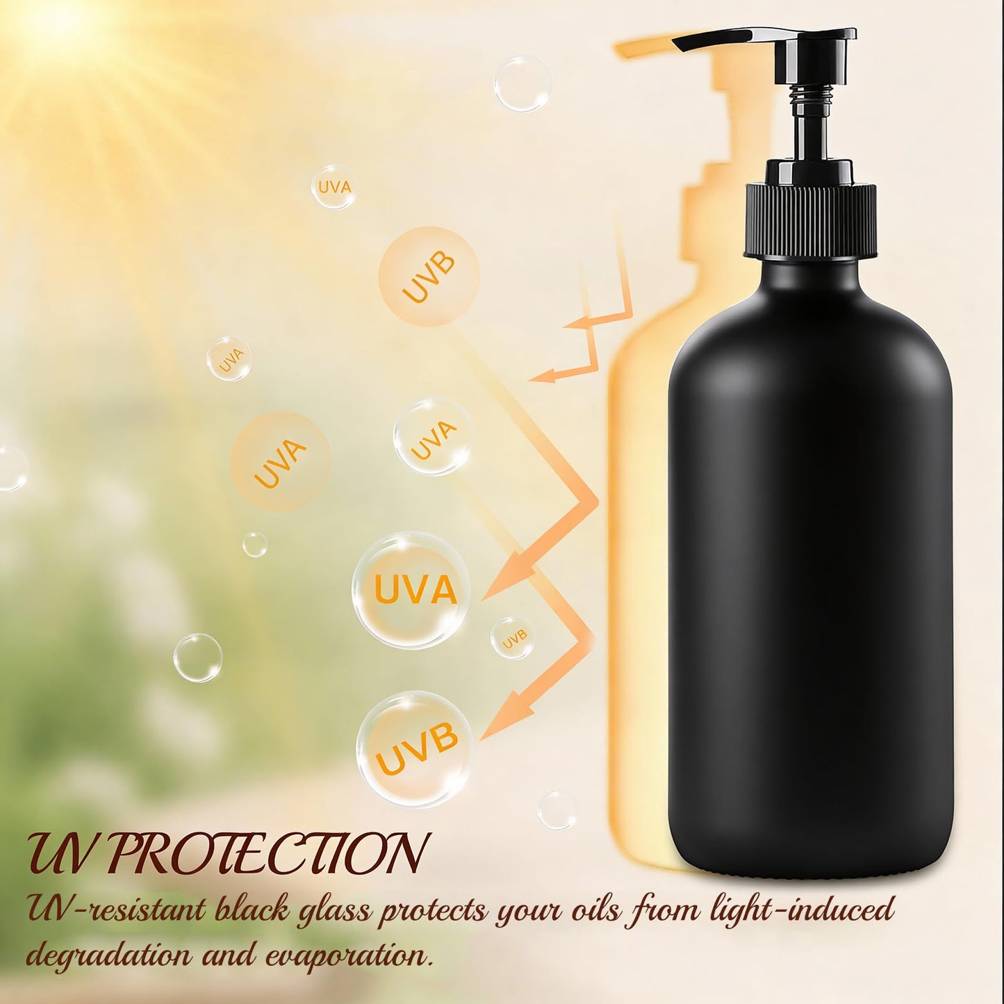 TBWIND 12 Pack 16oz Black Glass Soap Dispenser Bottles with Pumps, Refillable Glass Bottles for Shampoo, Conditioner & Lotion, Ideal for Bathroom, Kitchen, Waterproof Labels & Funnels Included