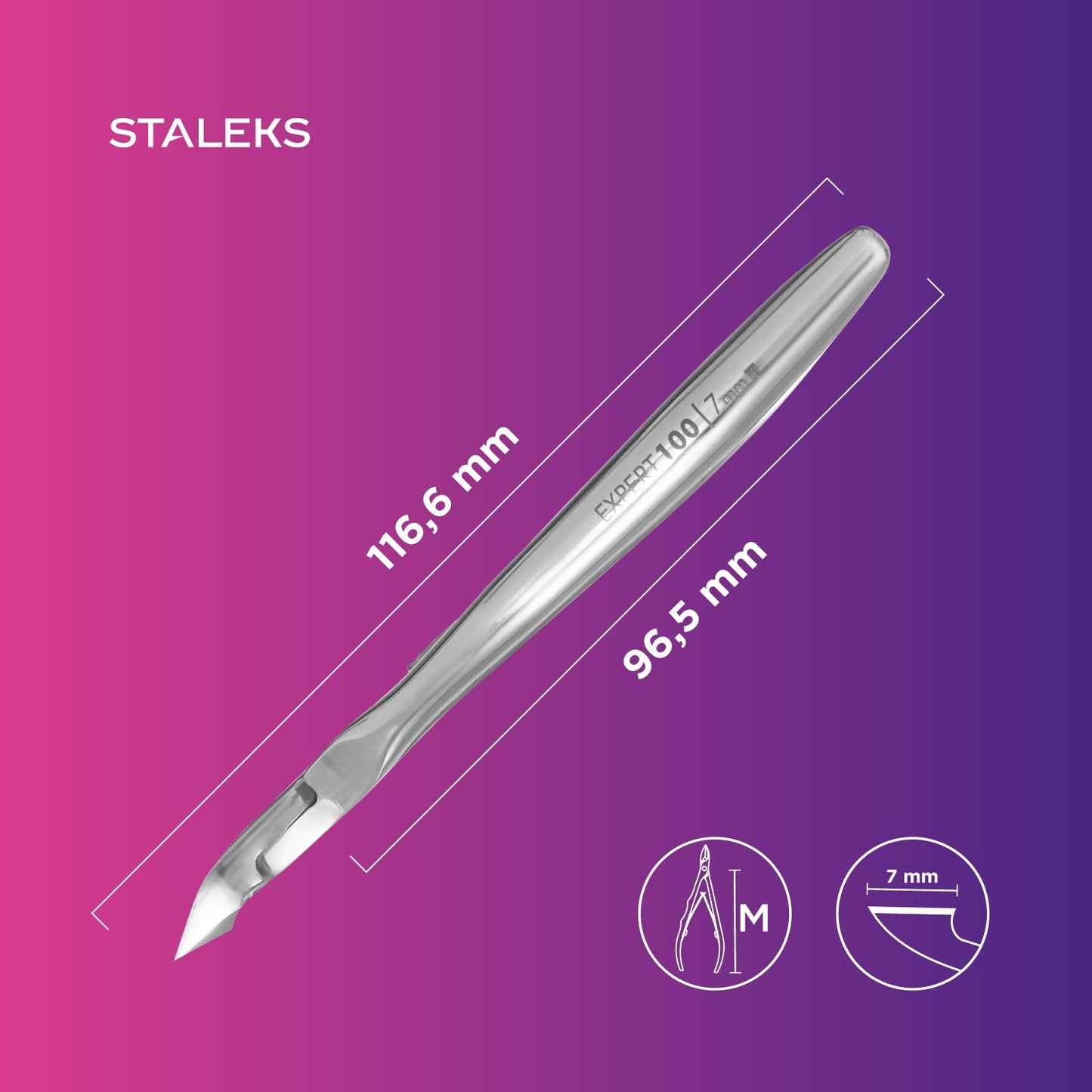 STALEKS PRO Expert 100 7mm Professional Cuticle Nippers – Stainless Steel Skin Nippers for Manicure