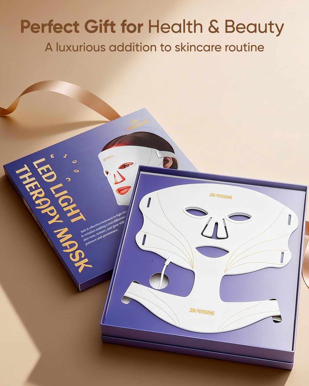 Red Light Therapy Mask for Face and Neck Full Coverage by DON PEREGRINO