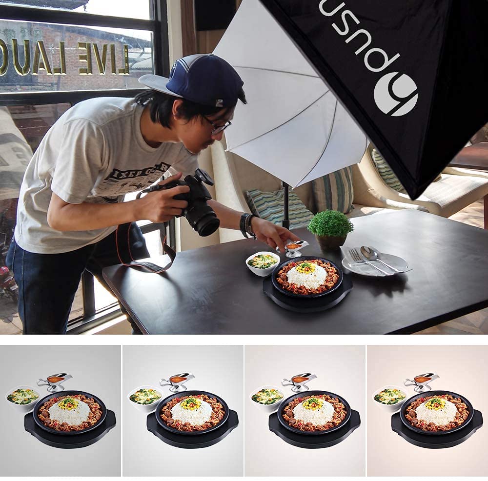 HPUSN Softbox Photography Lighting Kit, 30"X30" Softbox Lighting Kit, 2pcs E27 Socket 5400K LED Bulb, Photo Studio Light for Portrait Lighting, Photography/Video Recording/Live Streaming/YouTube