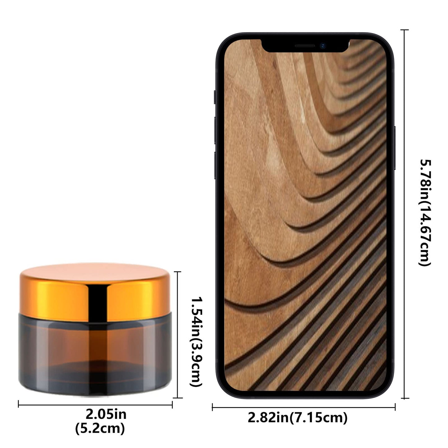 IRON BILL 1 Oz Amber Round Glass Jars with Inner Liners and Gold Lids(24PCS) Empty Cream Containers Refillable Cosmetic Vials for Cosmetics, Lotions, Ointment, Body Scrubs & Balms