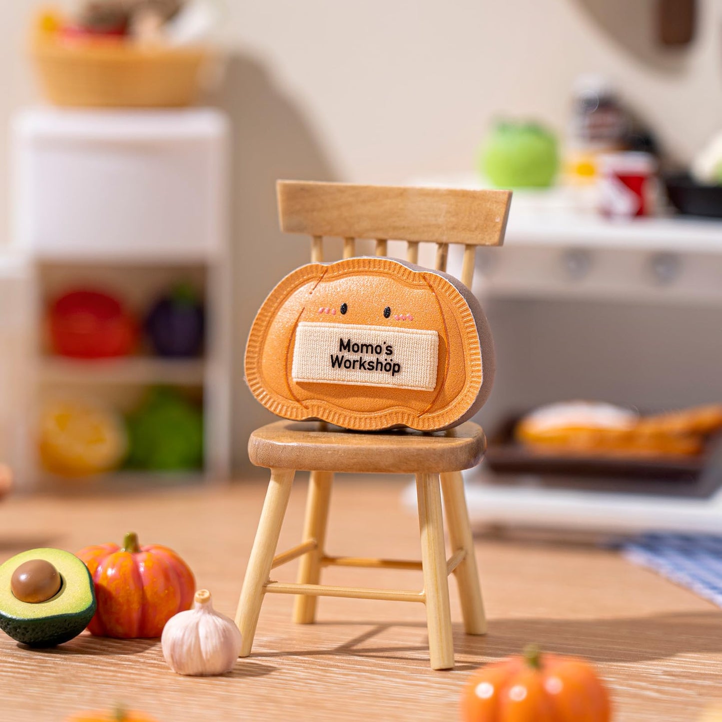 Momo's Workshop Pumpkin Makeup Sponge 3Pcs Rubycell Large+2Mini for Foundation & Concealer