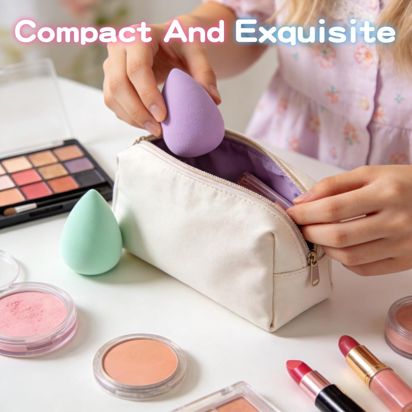 15 Pcs Multicolor Makeup Sponge Set-Individually Wrapped beauty sponges,Soft Latex-Free Low Absorption Sponges, Wet & Dry Use for Flawless Finish Liquid Cream Powder Makeup
