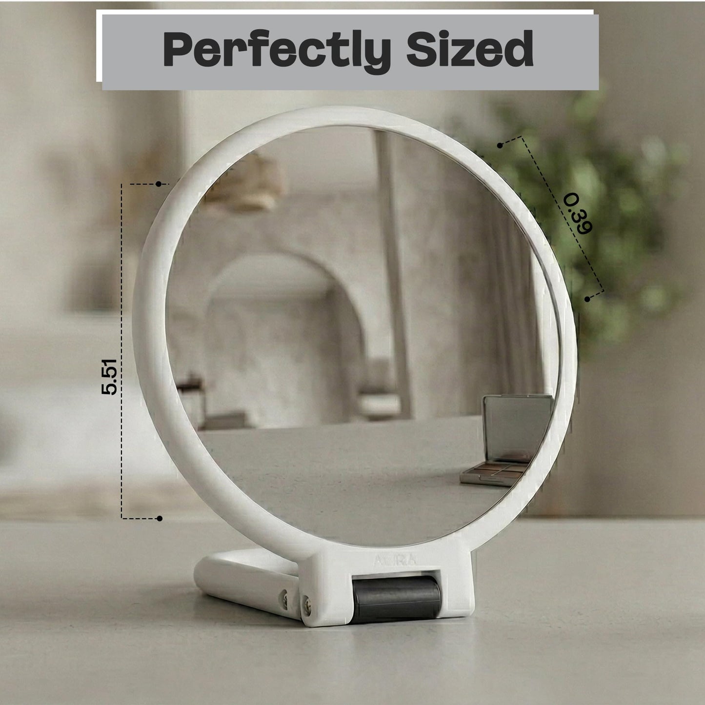 Danielle Soft Touch Hand Held Mirror, White