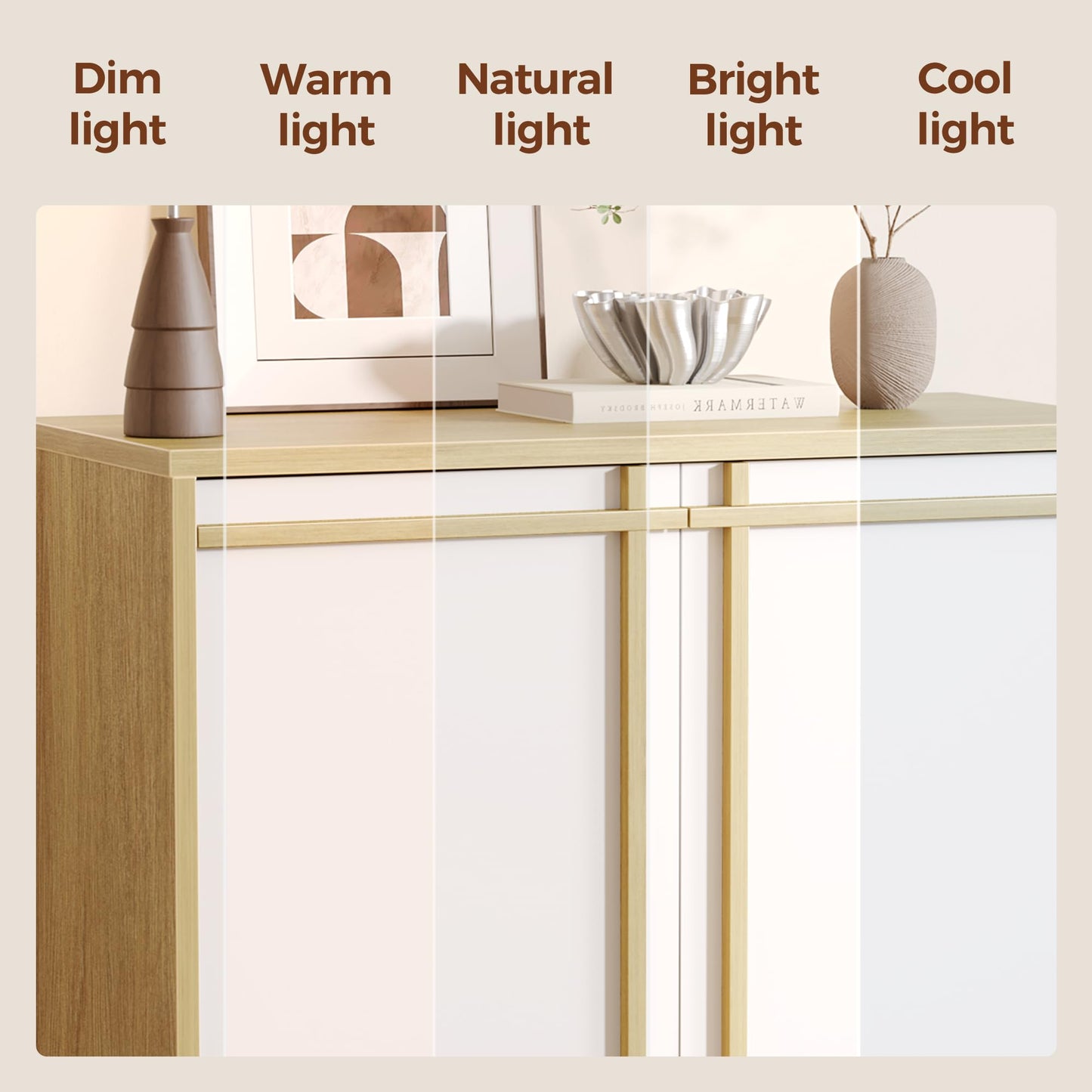 Scoctcoc 30 inch Sideboard Buffet Cabinet, Modern Credenza with 2 Doors & Adjustable Shelf, Small Coffee Bar Storage for Kitchen, Entryway