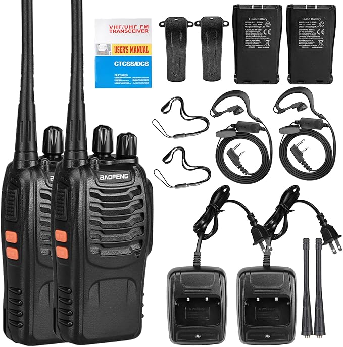 BAOFENG 888S walkie talkies for Adults walkie talkies for Adults 16 Channel Professional Radio Handheld (2PC) (Eggplant)