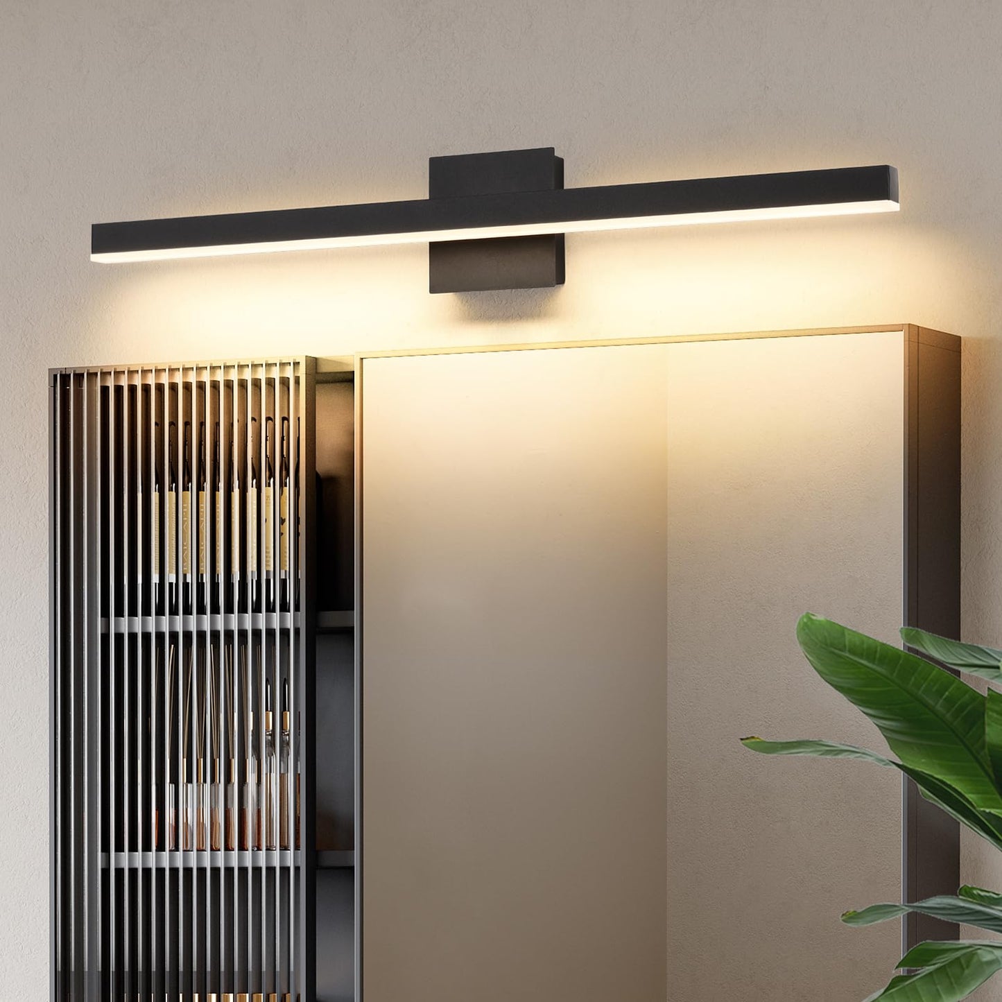 Joossnwell Black Bathroom Light Fixture Over Mirror 5CCT Dimmable Vanity Lights Bar for Bathroom Modern Bath Vanity Light 31.5 Inch Led Bath Lamp ETL Certificated