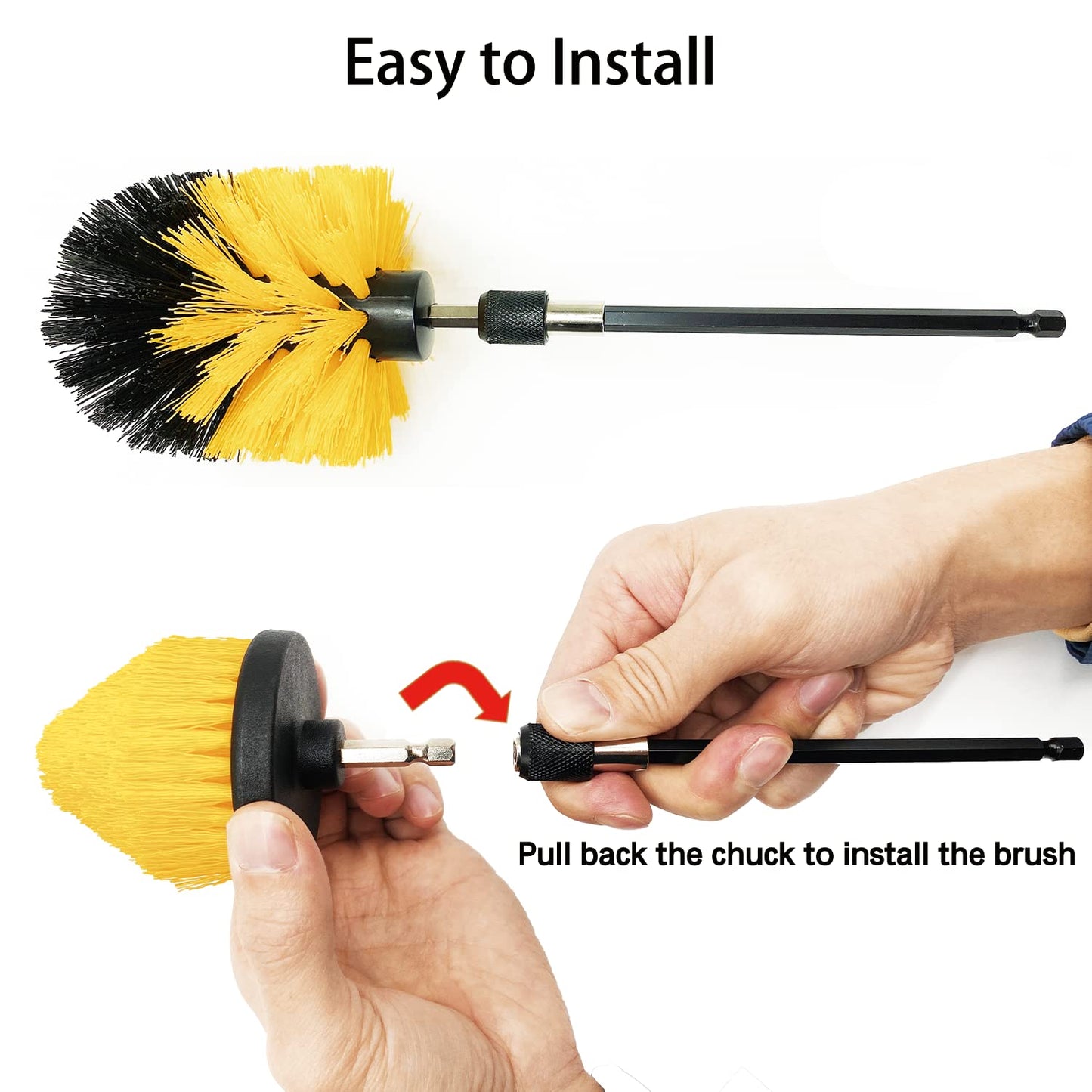 8 Pack Drill Brush Attachment Set,1/4in Power Scrubber Brush + Extend Long Attachment,Multi-Purpose Brush Drill Attachment, Power Cleaning Scrub Brush for Bathroom, Tub, Tile, Corner