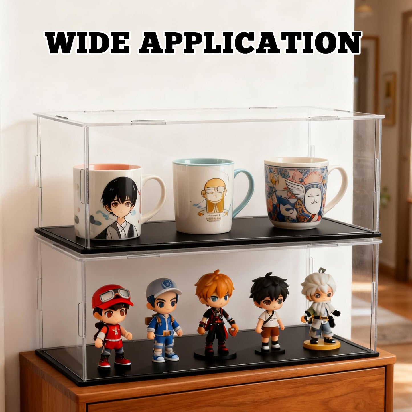 5 PCS Acrylic Display Case for 1: 24 Scale Clear Display Boxes with Plastic Base, Model Showcase & Storage Organizer