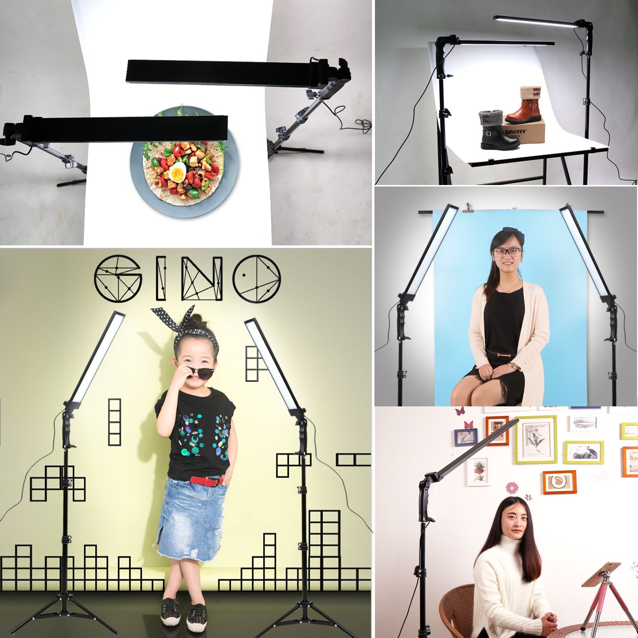 GSKAIWEN 180 LED Light Photography Studio LED Lighting Kit Handheld Wand Stick Adjustable Light with Stand Tripod and Bag for Photographic Video Fill Light, Live Streaming, Portrait, Product, Tattoo