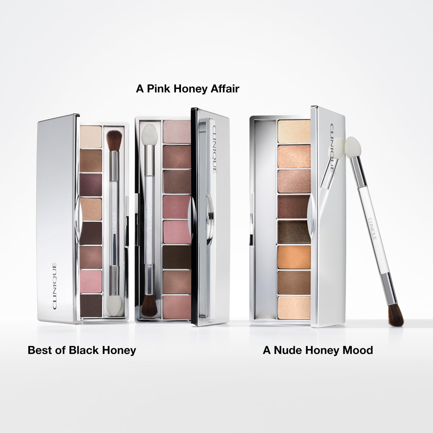 Clinique All About Shadow Eyeshadow Palette Makeup, 8 Silky + Buildable Shades | Safe For Sensitive Eyes, Best of Black Honey, 0.41 Ounce