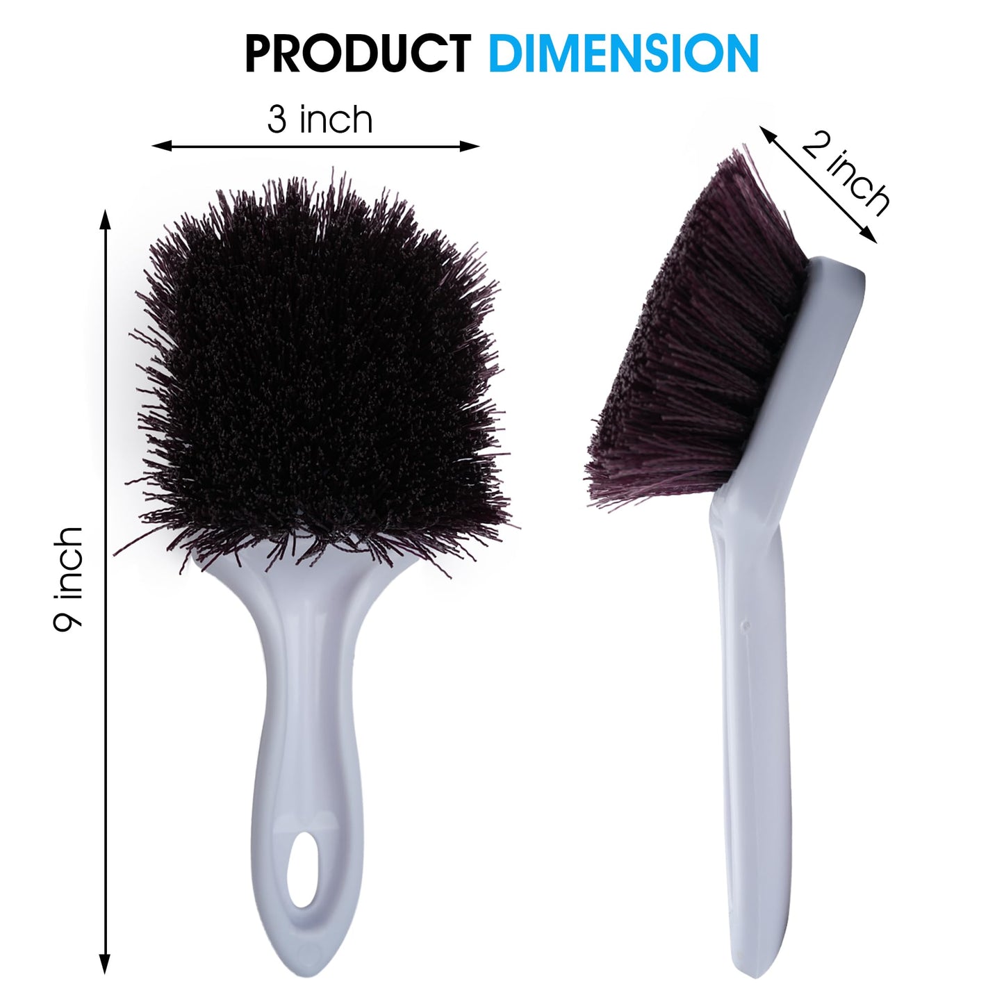 Nanoskin Heavy-Duty Multi-Purpose Brush for Deep Cleaning Carpets, Upholstery & Floor Mats - Durable Polypropylene Bristles, Ergonomic Grip, Professional Auto Detailing and Home Use, 8.5" Length