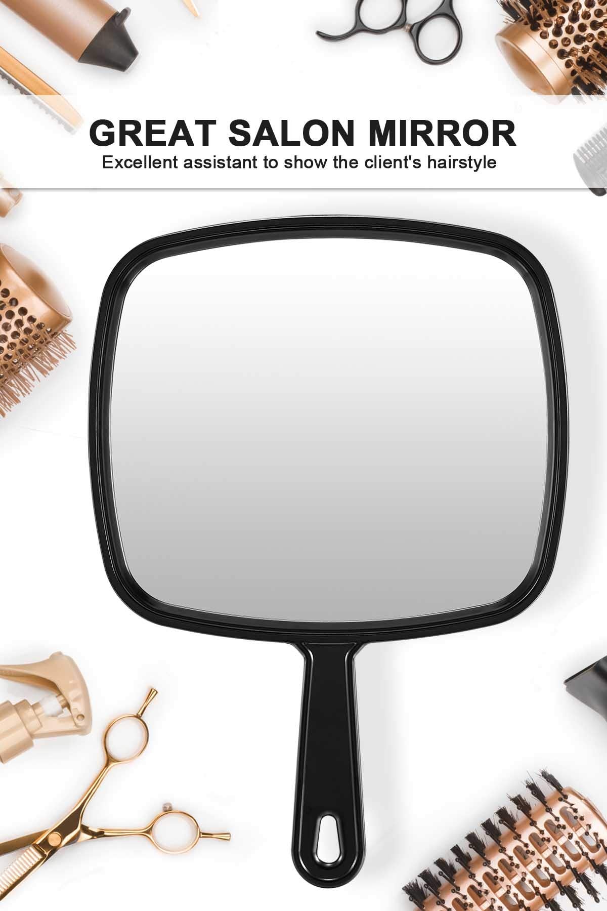 MIRRORNOVA 12.6"L x 9"W Hand Mirror, Handheld Mirror with Handle for Salon, 3pcs