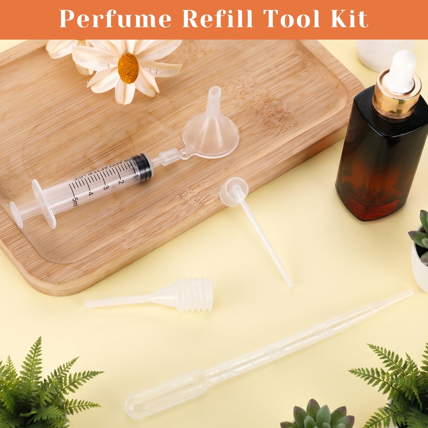 50Pcs Perfume Extractor Tool, DIY Perfume Making Kit for Adults, Cosmetic Liquid Dispenser Transfer Pump Syringe Extractor Funnels Droppers Pipettes for Travel Atomizer Essential Oil Bottle Filler