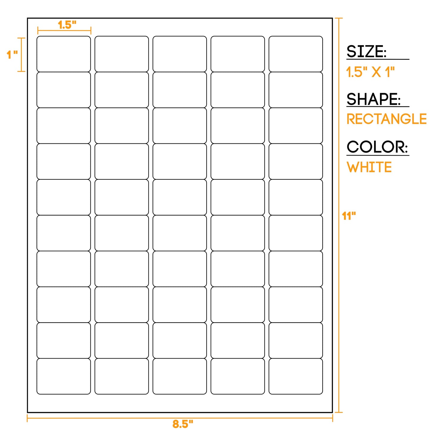 Crinklee Waterproof Essential Oil Labels, 250 Rectangles, 1.5x1 Inches, Oil Proof, Highly Durable Blank Stickers
