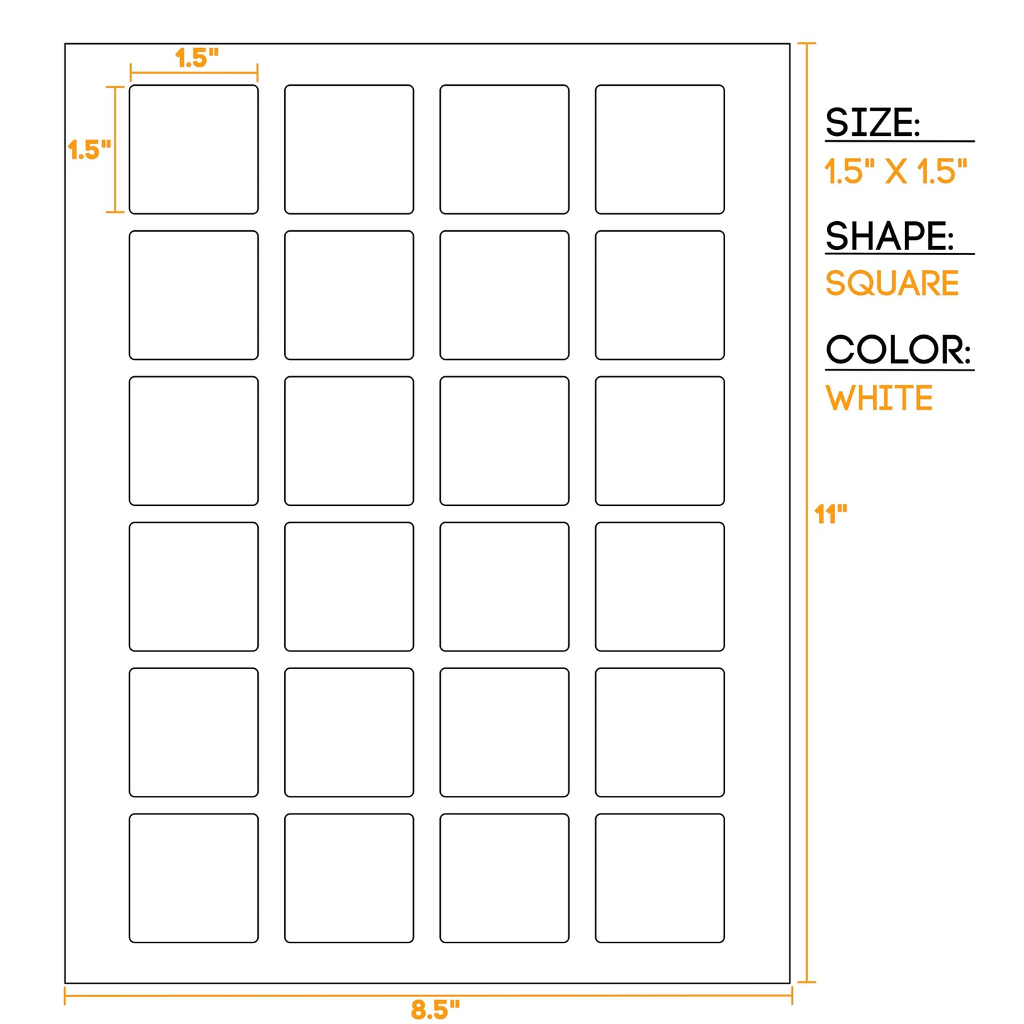 Crinklee Waterproof Essential Oil Labels, 120 Squares, 1.5x1.5 Inches, Rounded Corners, Oil Proof, Highly Durable Blank Stickers