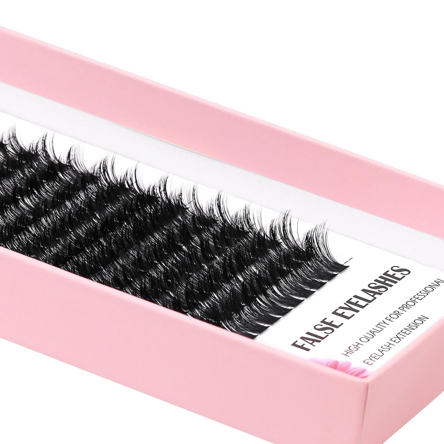 Bodermincer Large Tray 180pcs D Curl Professional Makeup Wide Cluster Individual Cluster EyeLashes Grafting Fake False Eyelashes (14-16-18mm Mixed)