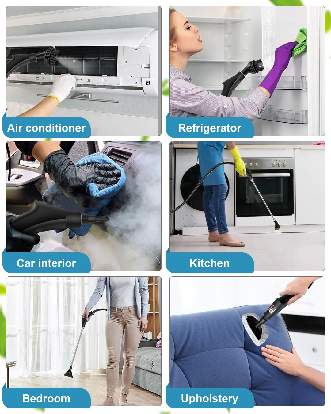 Zerpyor Handheld Steam Cleaner, 2500W Powerful 15sec Heat-up Multipurpose Steamer, 3-Level Temp, 37OZ Pressurized Deep Cleaning Steamer with 10 pcs Accessories for Window, Grease, Car, Home